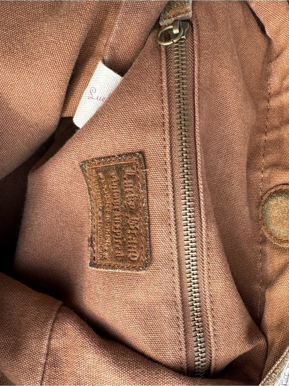 Vintage Lucky Brand Brown Suede Tote with Multicolor Flower Studs - Picture 8 of 15